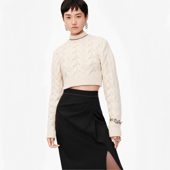 ZARA LIMITED EDITION CHAIN CASHMERE SWEATER SIZE M - Picture 2 of 12